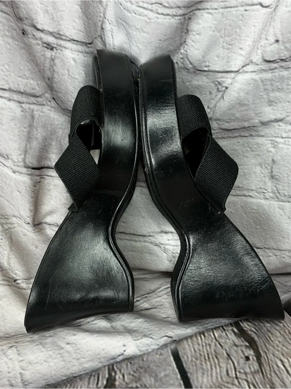 Vtg y2k Candies 90s Grunge Mall Goth Criss Cross Platform Wavy Wedge Sandals 7